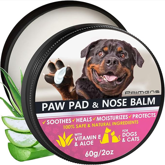 Dog Paw Balm for Dry Cracked Paws – Lick-Safe Moisturizer and Organic Paw Wax with Aloe & Vitamin E – Hot Pavement and Winter Snow Protection – Nose Safe – for All Breeds-PurrikoPets