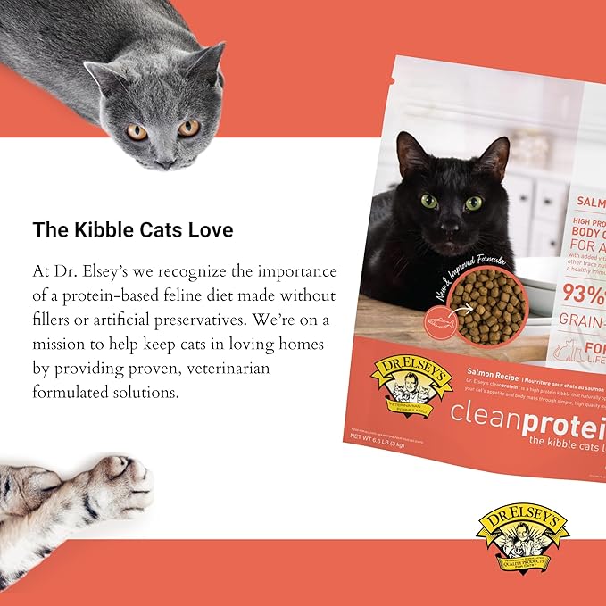 Dr. Elsey's Cleanprotein Salmon Formula Dry Cat Food, 6.6 Lb-PurrikoPets