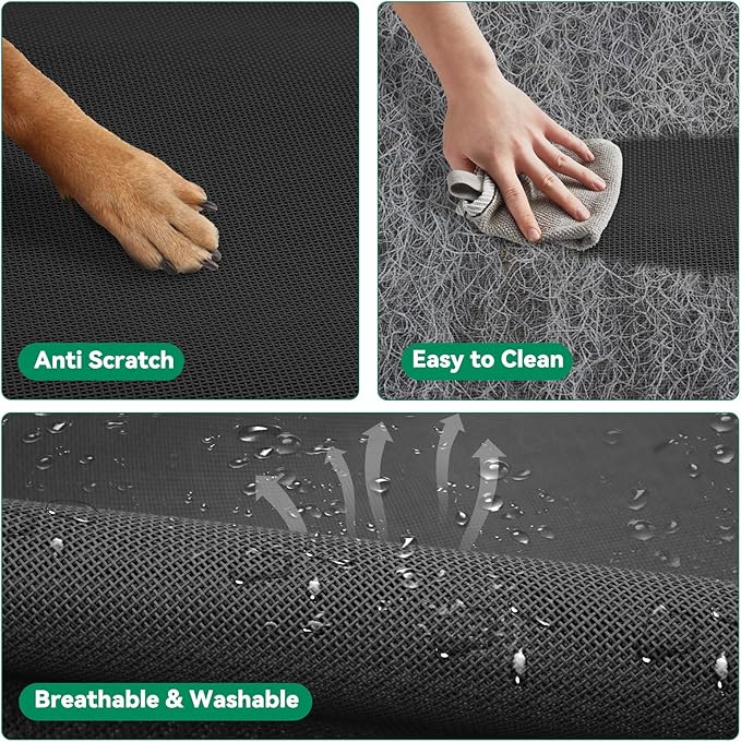 Elevated Dog Bed Raised Outdoor Dog Cot for Large Dogs, Installation Requires No Tools, Frame with Washable Cooling Breathable Mesh Anti-Slip Feet, Indoor Pet Bed, Black, 43.3 Inches-PurrikoPets