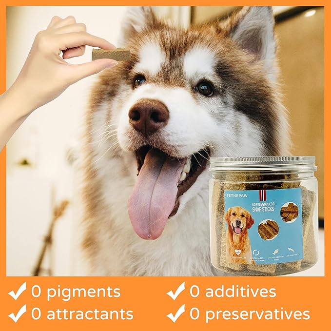 Dog Fish Treats Cod Made with Premium Natural Norwegian 100% Real Cod Fish Bones & Meat Healthy Crunchy Biscuits for Dogs High Protein Grain-Free All-Natural Pet Snack-PurrikoPets