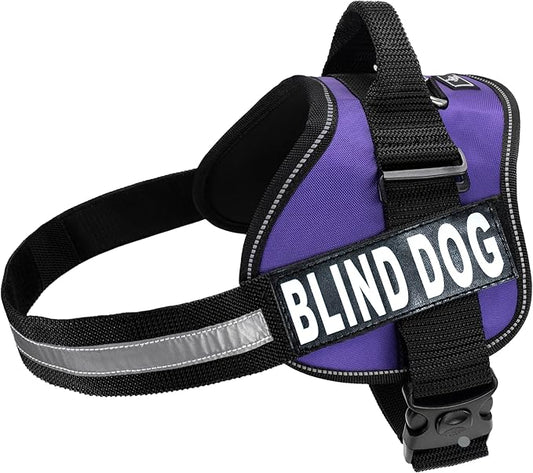 Doggie Stylz Blind Dog Harness No Pull No Escape Dog Vest for Blind Dogs Adjustable Vest with Handle Blind Dog Accessories and Patches for Training and Mobility-PurrikoPets