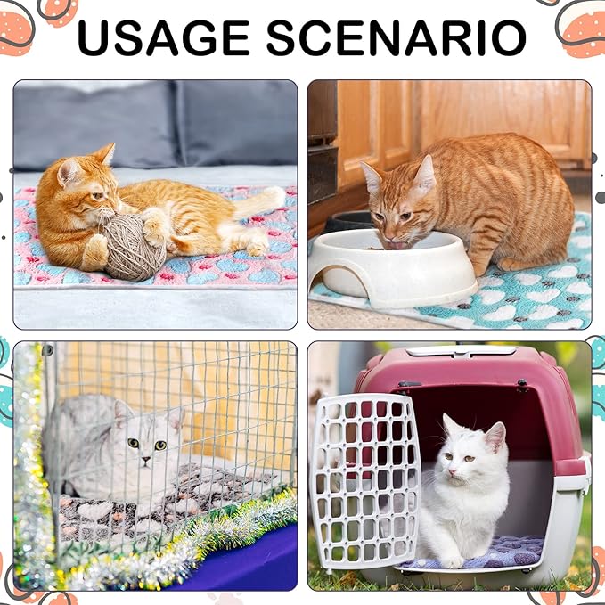 4 Pcs Waterproof Guinea Pig Blankets Washable Small Animal Fleece Bedding Absorbent Guinea Pig Cage Liners Reusable Pet Pee Pad Sleep Mat Pad Cover for Hamster Ferret (Heart Pattern,24 x 47 Inch)-PurrikoPets