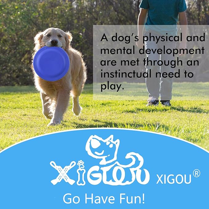 Dog Flying Disc - Durable Rubber Flying Disc Dog Toy - 9.25" Indestructible Rubber Dog Flying Discs Flyer Dog Toys - Puncture Resistant & Bite Resistant Extremely - for Medium Large Dogs-PurrikoPets