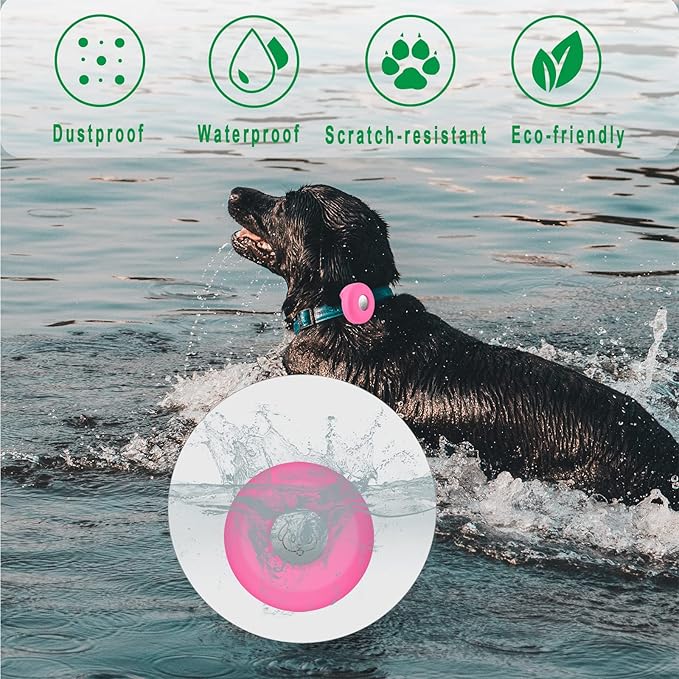 Airtag Holder for Dog Collar, Cibaabo Silicone Air Tag Case Cover Compatible with Apple Airtags for 0.8-1.2inch Cat Pet Collar Harness Loop-PurrikoPets