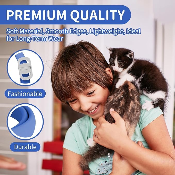 4 Pack Flea and Tick Collar for Cats, 32 Months Flea and Tick Treatment, Flea and Tick Prevention, Waterproof, Adjustable Flea and Tick Collar for Kittens, Blue & Orange-PurrikoPets