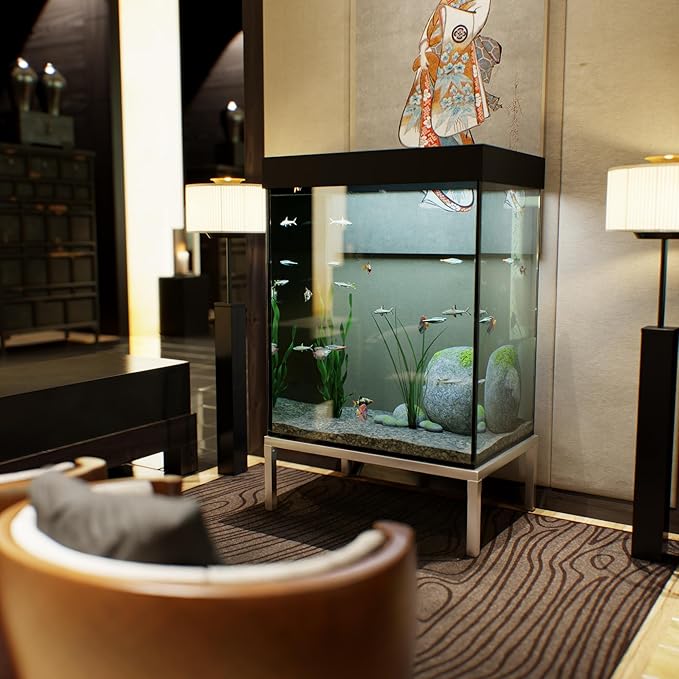 24 in X 36 in. Aquarium Stand | Industrial Style Aluminum Fish Tank Base with Open Frame Design-PurrikoPets