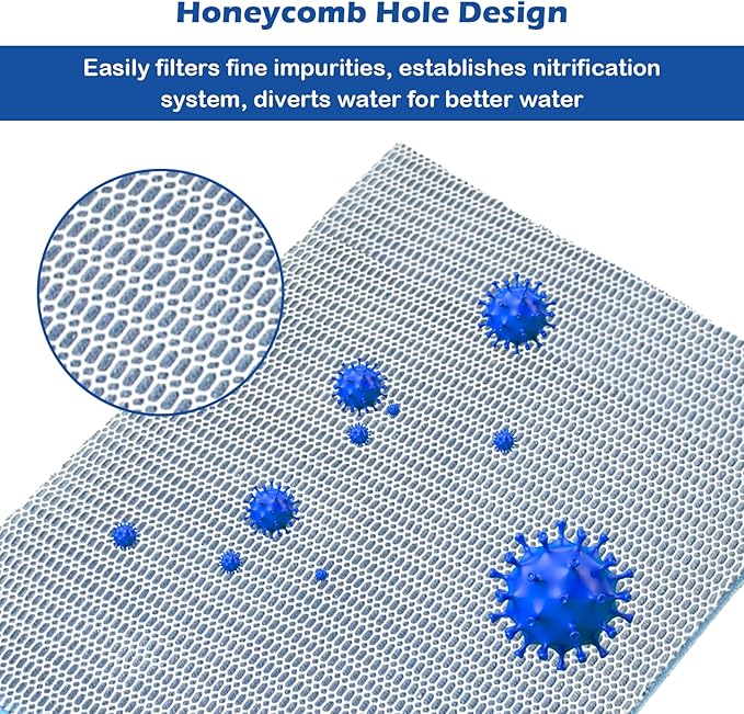 8 Layer Aquarium Filter Media Pad,15.7 x 11.8 in Washable Cuttable Filters Sponge Pads Foam Filter Floss Accessories for Fish Tank, Pond, Aquarium-PurrikoPets