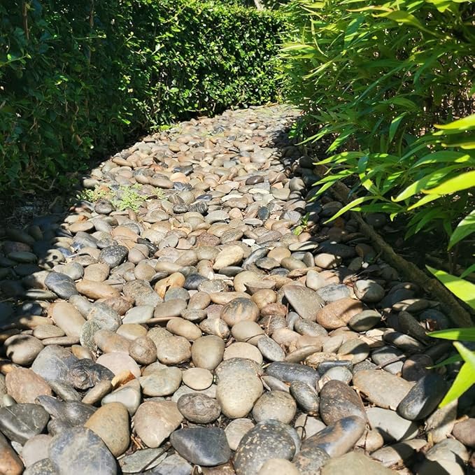 20lbs Natural River Rocks, 3"-4" Premium Pebbles for Garden and Landscape Design, Hand-Picked Smooth Stones for Fish Tank, Flower Pots, Indoor Water Fountains, Pathways, Backyard-PurrikoPets