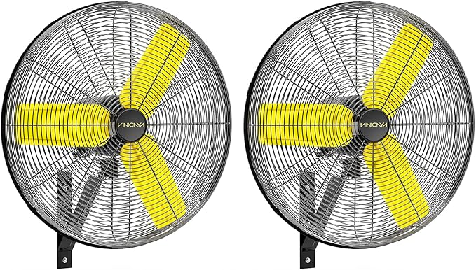 24 Inch Industrial Wall Fan Oscillating with 2 Pack, 7800 CFM Commercial Metal Wall Mount Fans with Poweful Motor, 3 Speed, Heavy Duty Indoor for Warehouse, Workshops, and Garage, UL Listed-PurrikoPets
