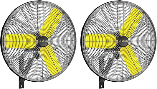 24 Inch Industrial Wall Fan Oscillating with 2 Pack, 7800 CFM Commercial Metal Wall Mount Fans with Poweful Motor, 3 Speed, Heavy Duty Indoor for Warehouse, Workshops, and Garage, UL Listed-PurrikoPets