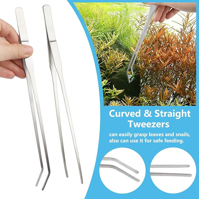 Fish Tank Cleaning Tools, 6 pcs Aquarium Cleaning Tools, Feeder Tools Kit, Aquarium Plants Cleaner, Algae Scraper for Glass Aquariums-PurrikoPets