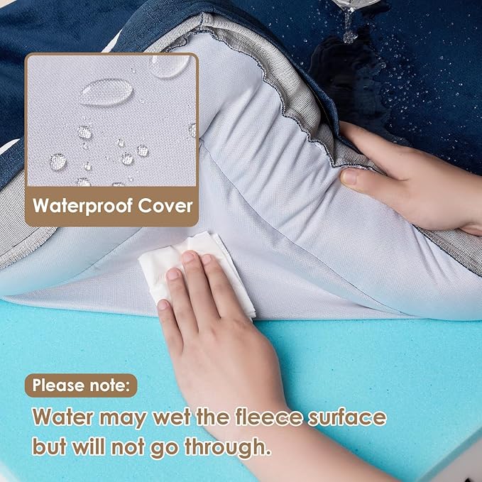 EHEYCIGA Orthopedic Dog Bed for Medium Dogs, Waterproof Memory Foam Medium Dog Beds with Sides, Non-Slip Bottom and Egg-Crate Foam Pet Couch Bed with Washable Removable Cover, Navy-PurrikoPets