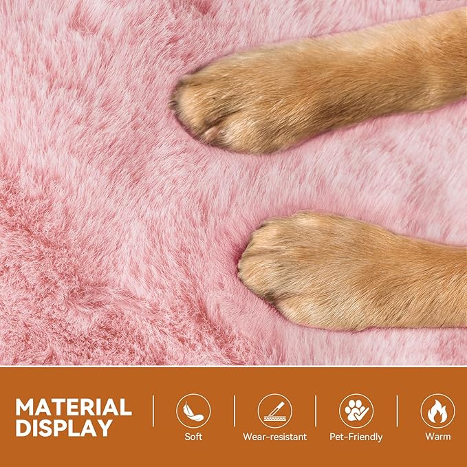 Dog Stairs with Furry Lids 18" H, 3-Step Wider Dog Steps with Storage for Small/Medium/Large Dogs Cats, Folding Sturdy Pet Stairs Climbing Bed or Sofa, Ramp for Car Hold Up to 200 lbs, Pink-PurrikoPets