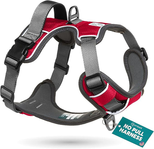 Embark Adventure Dog Harness, Reflective Trim No Pull Dog Harnesses for Small Sized Dogs - Military Grade Nylon, Front Clip with Gel Lined Handle. Soft & Padded Puppy-PurrikoPets