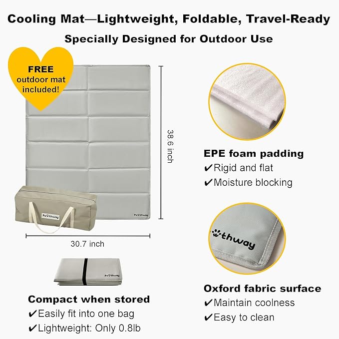 Dog Tent Cotton Fabric, Aluminum Poles and Camping Mat, Outdoor Weatherproof, Dog House Outdoor, Breathable with 2 Side Windows, Portable and Collapsible (Gray, Large)-PurrikoPets