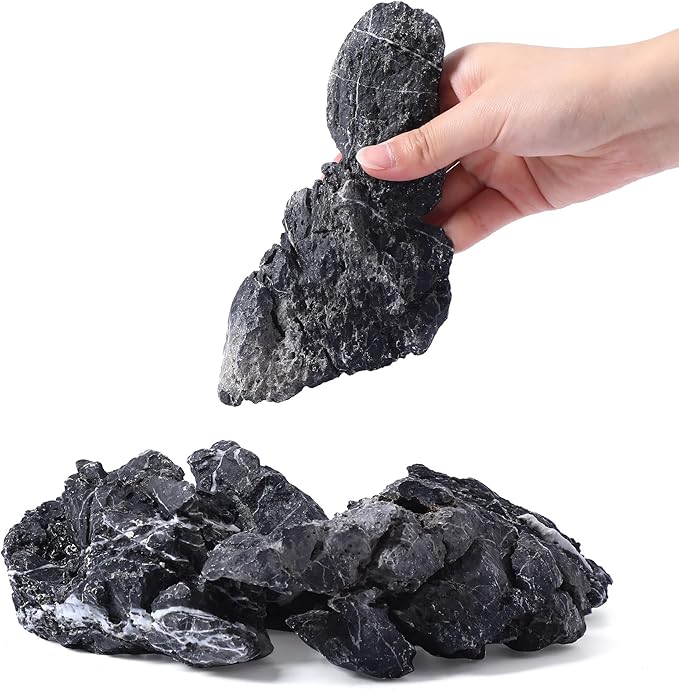 6-8 Inches Natural Seiryu Stone 4 PCS Aquarium Rocks for Aquascaping, Aquarium Landscaping, Terrariums, Fish Tank Decoration, Vivariums, Paludarium, Reptile and Amphibian Enclosures-PurrikoPets