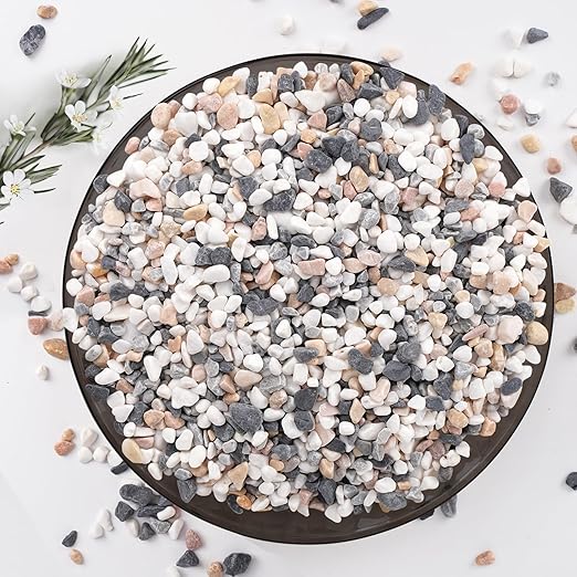 2.5 lbs Small Rocks for Plants, 1/5 Inch Pebbles for Indoor Plants, Natural Decorative Pea Gravel for Aquarium, Fish Tank, Terrarium, Succulents, Bamboo Plants, Vases, Cactus, Crafts-PurrikoPets