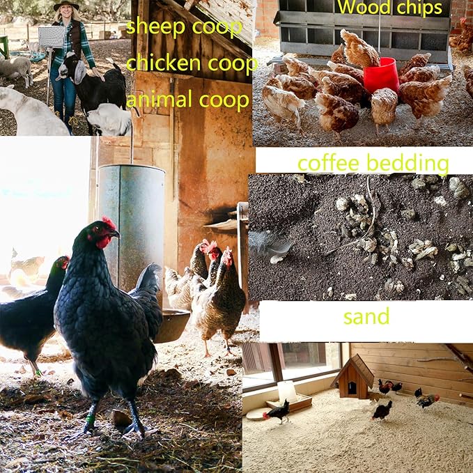 15 Inch Large Chicken coop Scoop with Ergonomic Grip Adjustable Long Handle (24-64") Chicken Poop Scooper Sifting Shovel rake Stainless Steel Metal coop Scoop (L/15 INCH)-PurrikoPets