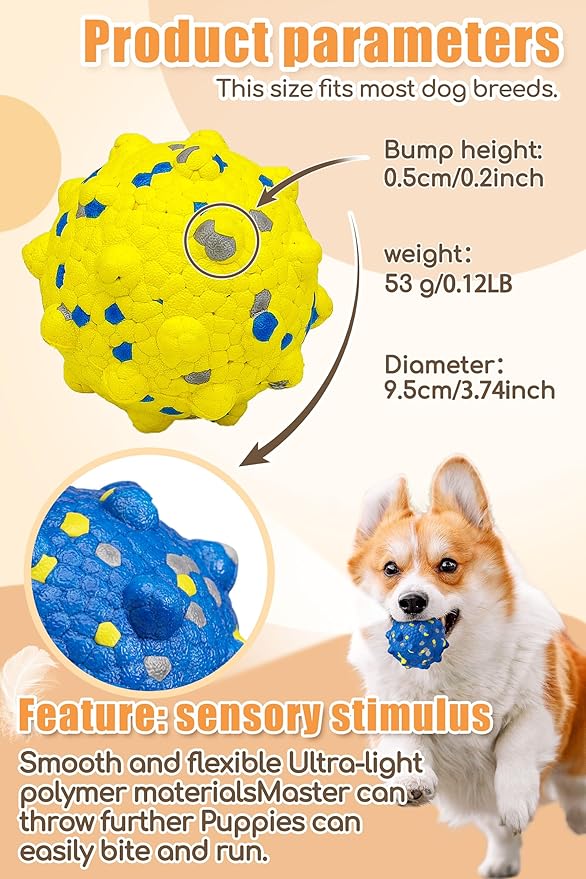 3.7'' Dog Balls for Dogs Aggressive Chewers Indestructible Tennis Durable Bouncy Interactive Dog Toy for Fetch Game Floating Balls (Blue Large)-PurrikoPets