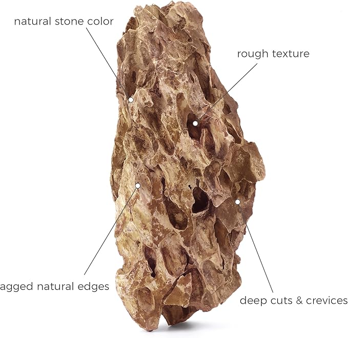 2-6 Inches Natural Dragon Stone 4 PCS Aquarium Rocks for Aquascaping, Aquarium Landscaping, Terrariums, Fish Tank Decoration, Vivariums, Paludarium, Reptile and Amphibian Enclosures-PurrikoPets