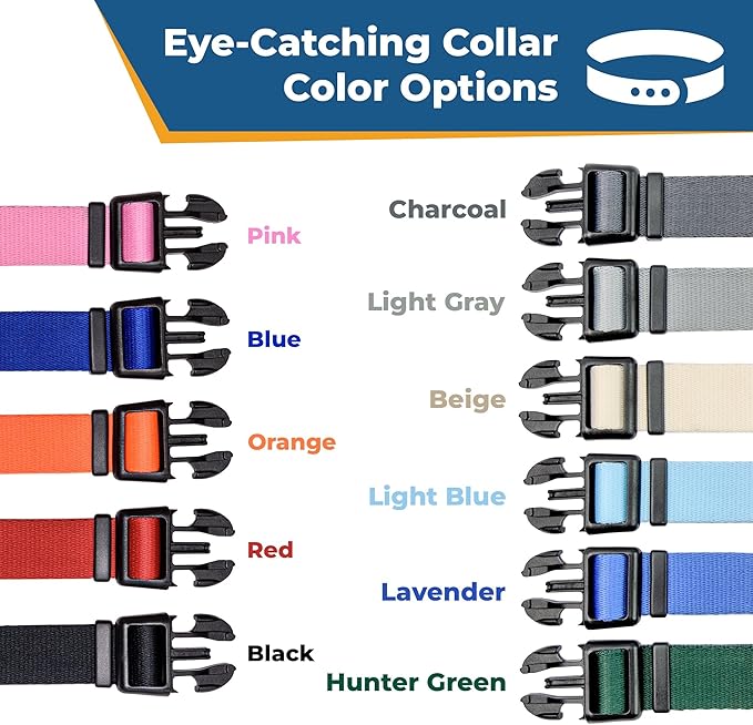 GoTags Reflective Personalized Dog Collar with Nameplate, Adjustable Dog Collar with Custom Engraved Steel Slide On Pet ID Tag, Silent, No Noise Dog Tag for Large Medium or Small (Light Gray, Small)-PurrikoPets