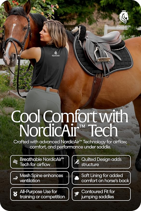 Equinavia Svalbard NordicAir™ Tech All Purpose Saddle Pad | Breathable Micromesh | Contoured Shape-PurrikoPets