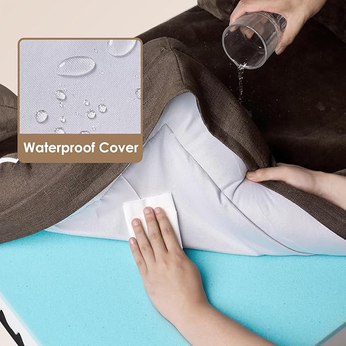 EHEYCIGA Orthopedic Dog Beds for Extra Large Dogs, Waterproof Memory Foam XXL Dog Bed with Sides, Non-Slip Bottom and Egg-Crate Foam Big Pet Couch Bed with Washable Removable Cover, Brown-PurrikoPets