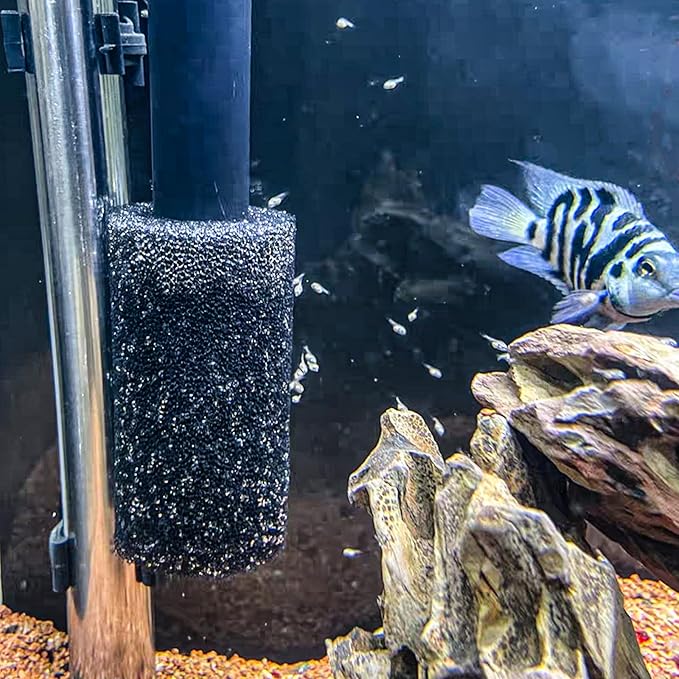 6X Pre-Filter Sponge for Aquarium Shrimp Fry Fish Tank Filter Pump Prefilter Sponge Replacement Foam Cover 3.2 X 1.6 Inch with 0.8" Hole Diameter-PurrikoPets