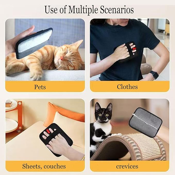 2 PCS Pet Hair Removal Gloves - Electrostatic Pet Hair Remover - Electrostatic Removal Gloves for Couch, Furniture, Carpet, Curtain - Reusable Grooming Glove for Cat & Dog-PurrikoPets