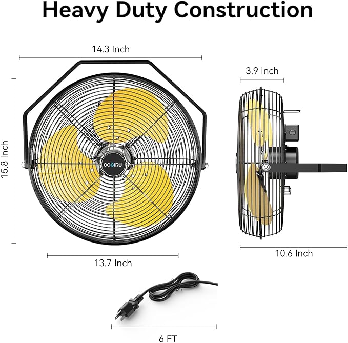 5400 CFM 20" Outdoor Wall Mount Fans with 2 Pack, High Velocity 3-Speed Waterproof Professional Outdoor Fan, Heavy Duty Industrial Wall Fan for Patio, Commercial, Gazebo, and Garage, UL Listed-PurrikoPets