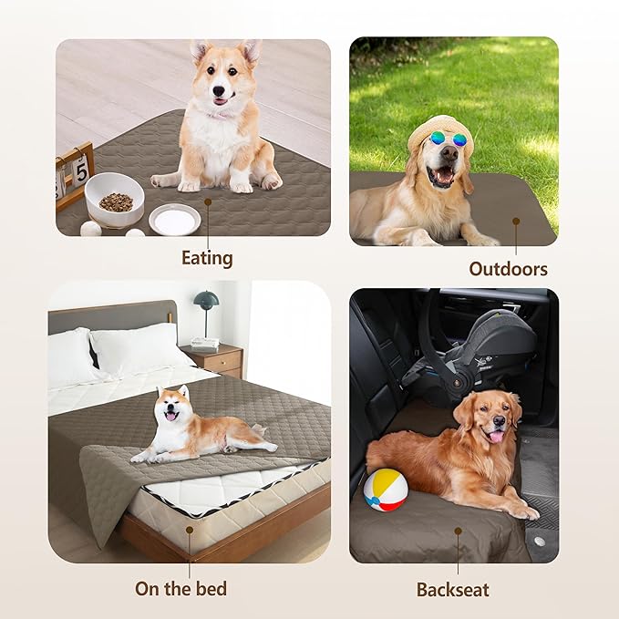 gogobunny 100% Double Sided Waterproof Dog Blanket Soft Pet Bed Cover Reversible Protect Furniture Couch Sofa Car for Puppy Cat Kids (Dark Walnut/Light Walnut, 40x50 Inch (Pack of 1))-PurrikoPets