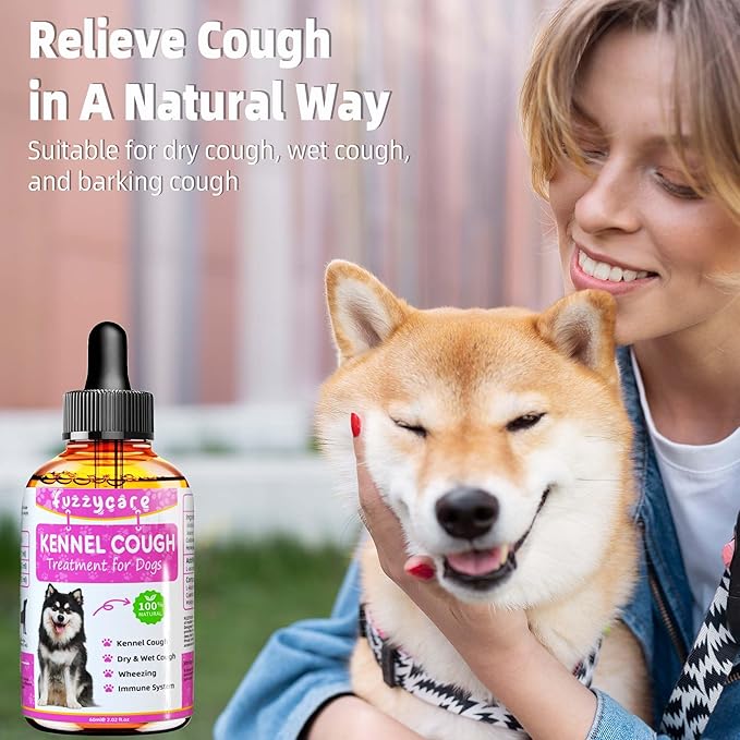 2 Pack Dog Cough Treatment，Natural Kennel Cough Medicine for Dogs,Effective Kennel Cough Treatment and Allergy Relief, Herbal Drops for All Breeds & Sizes, Soothing Dog Cough Medicine-PurrikoPets