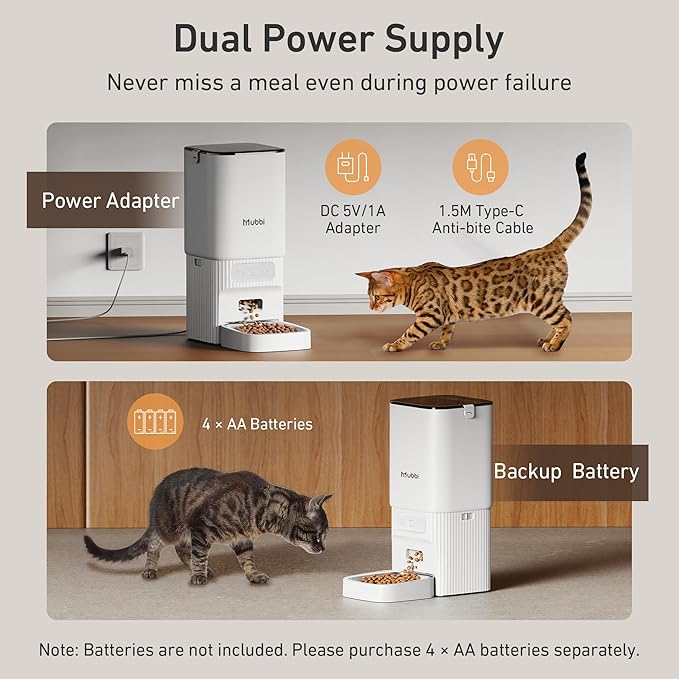 7L/29 Cups Automatic Dog Feeder, 5G WiFi Auto Cat Feeder with Desiccant Bag, Cat Food Dispenser, App Remote Feeding, Stainless Steel Bowl, Dual Power Supply, Ideal for 2-15mm Dry Food-PurrikoPets