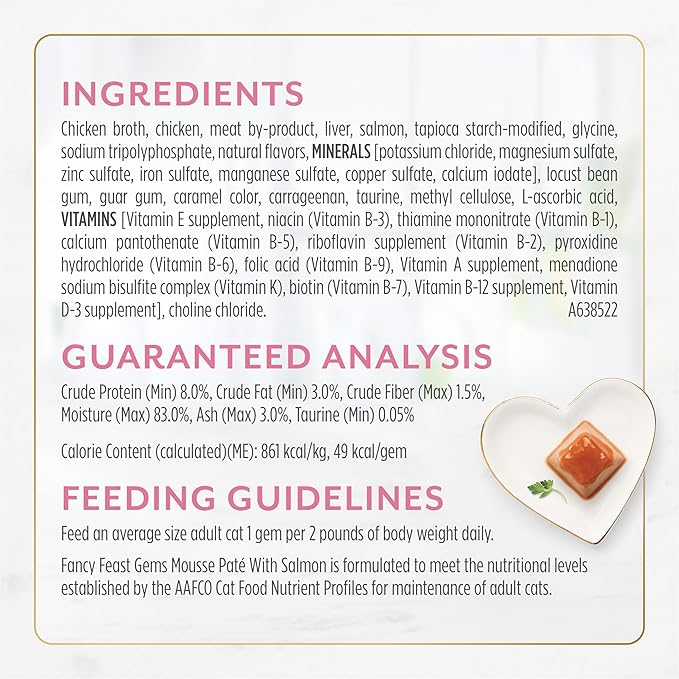 Fancy Feast Gems Pate Cat Food Mousse With Salmon and a Halo of Savory Gravy Cat Food - (Pack of 8) 4 oz. Boxes-PurrikoPets