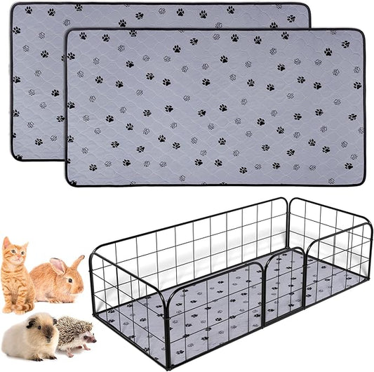 Fostanfly Non-Slip Washable Pee Pads for Dogs, 2 Pack 24"x47" Guinea Pig Cage Liner Ultra-Absorbent and Leak-Proof for Small Animal Guinea Pigs Rabbit Bunny Hamster-PurrikoPets