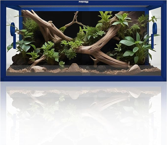 50 Gallon Bearded Dragon Tank, Reptile Enclosure for Easy Maintenance, Front Opening Reptile Tank with Top Screen Ventilation & Glass Sliding Door 36''x18''x18''-PurrikoPets