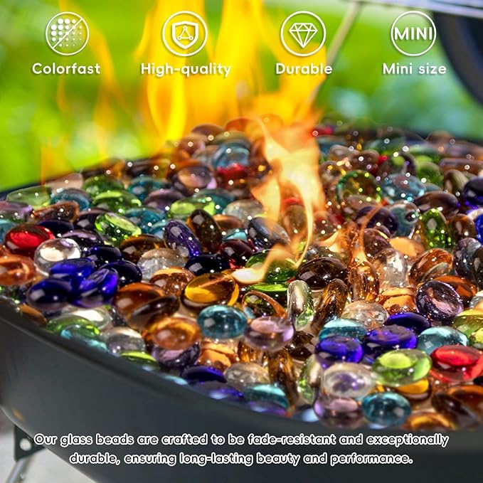 1 LB Red Glass Marbles, Mini Flat Glass Beads~150 PCS for Vase Fillers, Floral Bottom Mancala Gems Pebbles Fish Tank Rocks for Table Aquarium,Home Decor Art Craft Supplies(0.5"~0.7")-PurrikoPets