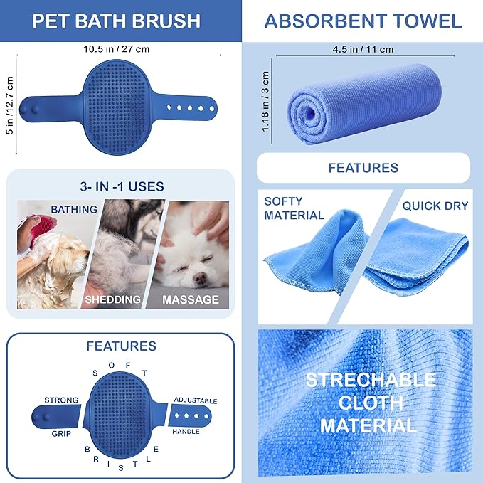 Dog Paw Cleaner for Small & Medium Dogs – Portable Paw Washer Cup with Soft Silicone Brush, Towel & Moisturizing Balm – Gently Cleans Muddy Paws After Walks (Blue, Small)-PurrikoPets