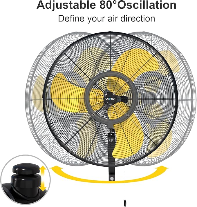 9600 CFM 30" Outdoor Wall Mount Misting Fans with 2 Pack, High Velocity 3-Speed Waterproof Professional Oscillating Wall Fan, Heavy Duty Industrial Fan for Commercial, Garage, Warehouse, UL Listed-PurrikoPets