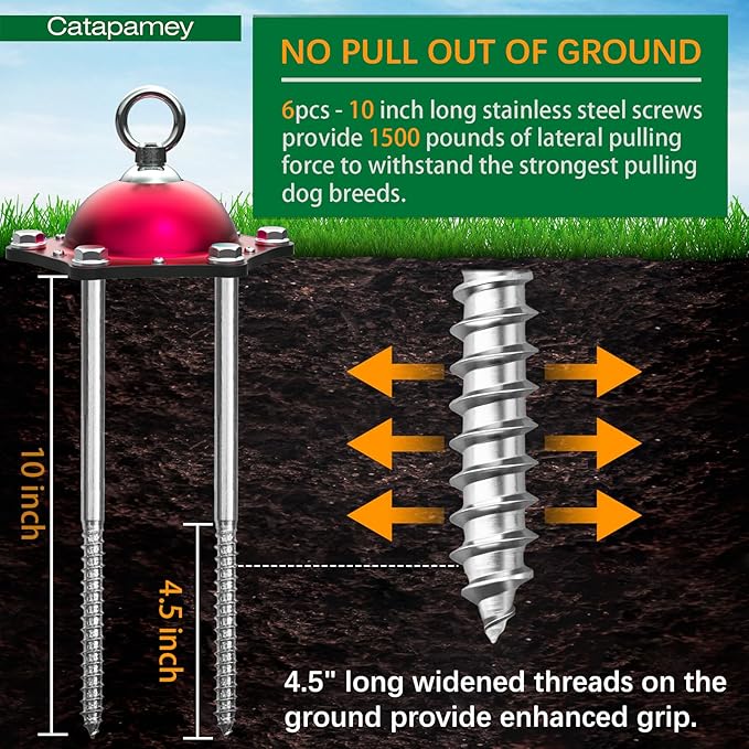 Dog Tie Out Cable and Stake for Yard,(up to 200lbs) 360°Swivel Dog Run Anchors- No Tangle,with 20FT Heavy Duty Tie Out Cable,Runner for Yard,Ideal for Outdoor Camping-PurrikoPets