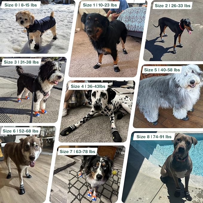 Dog Shoes for Large Dogs, Anti-Slip Dog Boots for Winter Snow, Hot Pavement, Dog Booties & Paw Protectors Blue Size 6-PurrikoPets