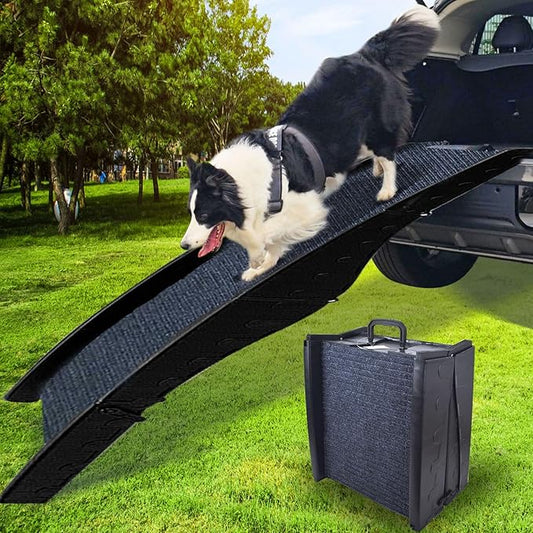 Dog Ramp for Car, Pet Ramp with Removable Non-Slip Pads for Large Small Medium Dog Cat, 60''x16'' Folding Pet Ramp to Get on Truck SUV Van Up to 150LBS, Car Ramp for Pets Outdoor Indoor-PurrikoPets