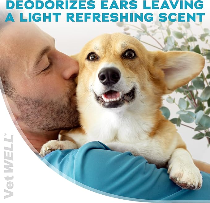 EarWELL by VetWELL Dog Ear Wipes - Otic Cleaning Wipes for Infections and Controlling Ear Odor in Pets - 100 Count-PurrikoPets