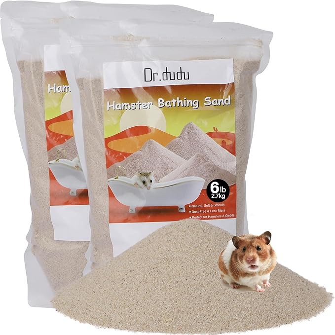 DR.DUDU Hamster Bath Sand, 12lb Dust Free Desert Sand or Potty Litter Sand for Hamster Chinchillas Gerbil Syrian Mice Small Animals (Beige)-PurrikoPets