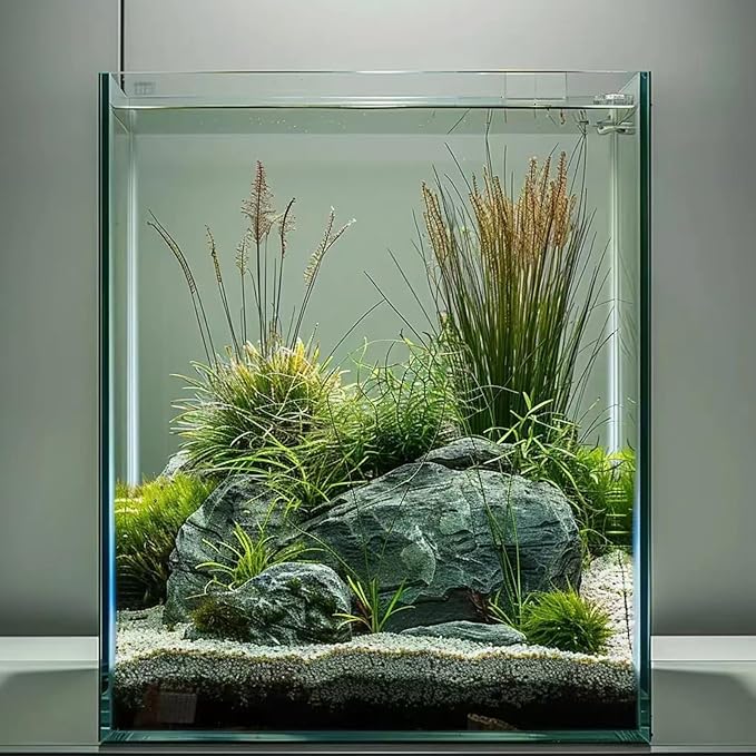 2 Gallon Glass Fish Tank, Easy to Maintain Small Aquarium for Betta/Snails/Shrimp and Aquatic Planting.-PurrikoPets