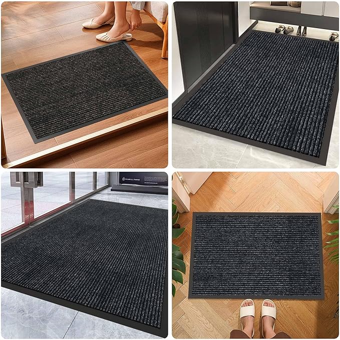 Front Door Mat, 4'x8' Indoor Outdoor Door Mat, Commercial Industrial Entrance Doormat, Heavy Duty Welcome Mat, Rubber Backing Non Slip Doormat for Entryway-PurrikoPets