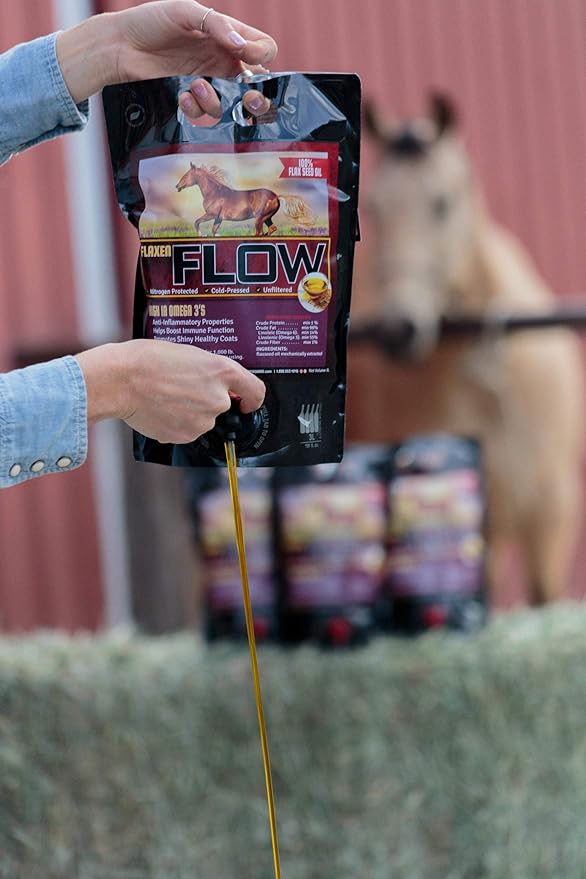 Flaxen Flow 3 L, 100% Flax Seed Oil for Horses, Rich in Omega-3 and Omega-6 Fatty Acids-PurrikoPets