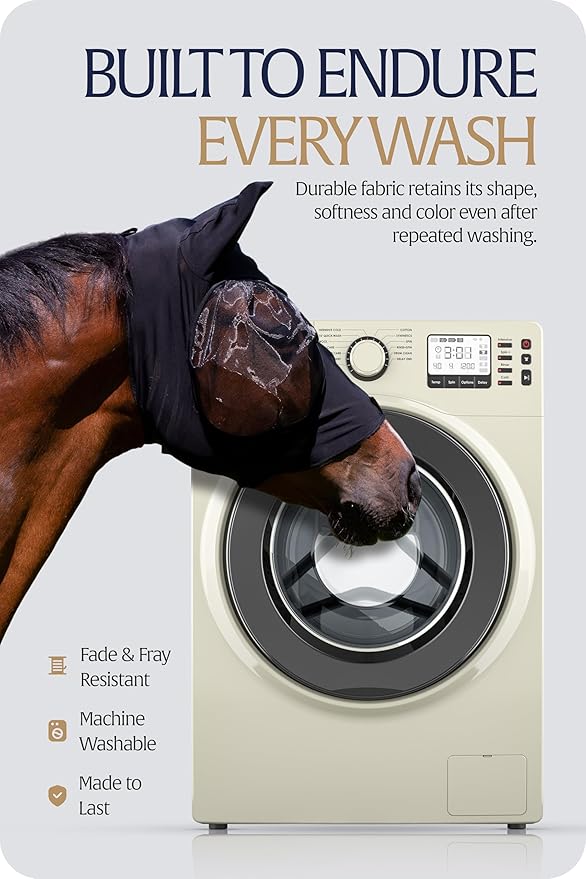 Equinavia Bug Out Fly Mask | Against Flies, Insects, UV Rays - Black - Pony-PurrikoPets