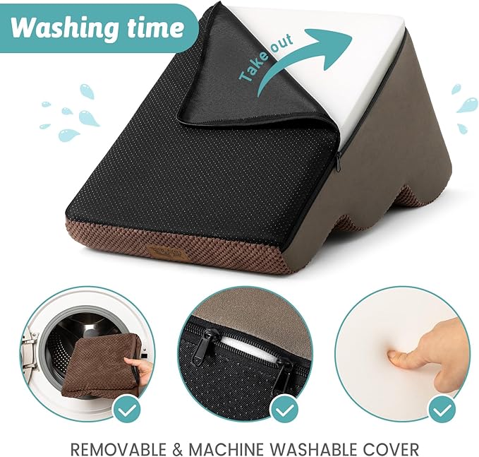 Dog Stairs for Small Dogs 15.7" H, Curved Dog Step for Puppy, Older Cat, Medium Pet Ramp for Sofa, Couch or Chair, Ladder with High Density Foam, 15.7x22.4x15.7 inch, 3 Step, Brown-PurrikoPets