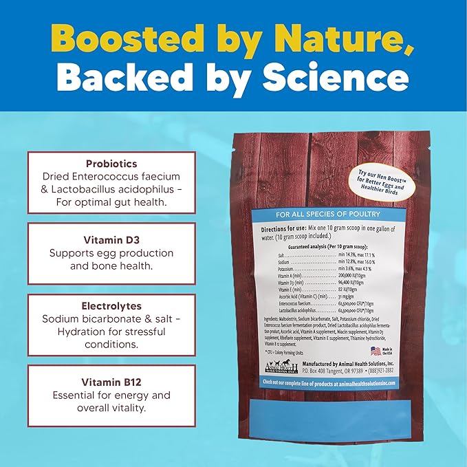 Equerry's Flock PRO Chick Boost Probiotic - Probiotics, Vitamins, Minerals and Electrolytes for Chickens | Chicken Vitamins and Supplements for All Poultry - 8oz-PurrikoPets